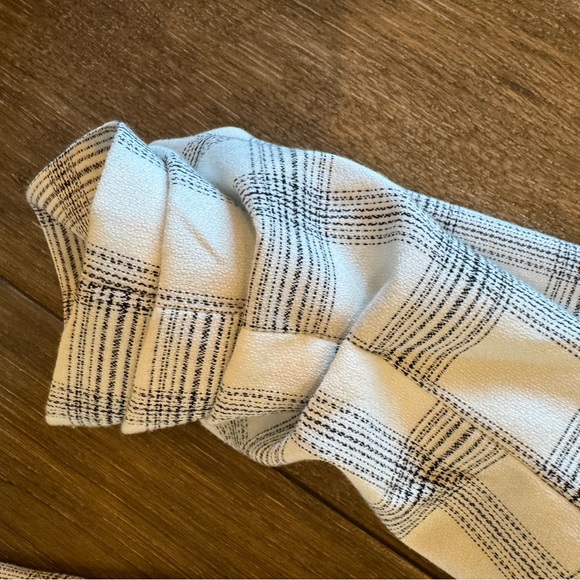 Rachel Zoe women’s unlined white/black windowpane long line blazer Sz M - Picture 6 of 8